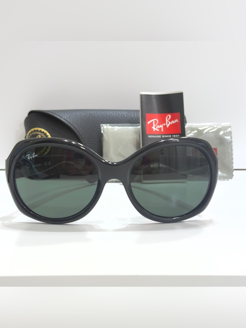 New Ray-Ban Black Oversized Round Sunglasses (RB4191)